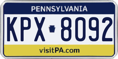 PA license plate KPX8092