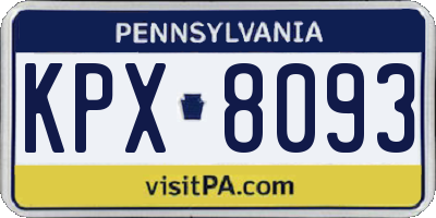 PA license plate KPX8093