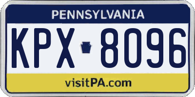 PA license plate KPX8096
