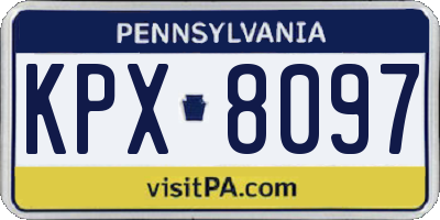 PA license plate KPX8097