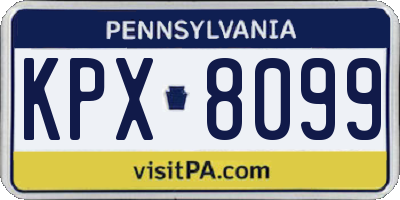 PA license plate KPX8099