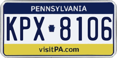 PA license plate KPX8106