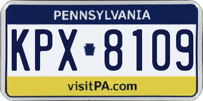 PA license plate KPX8109