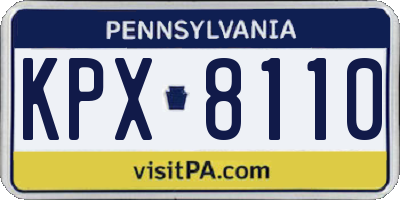 PA license plate KPX8110
