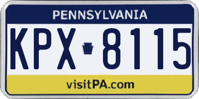 PA license plate KPX8115