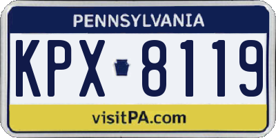 PA license plate KPX8119