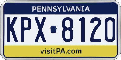 PA license plate KPX8120