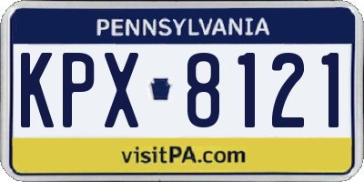 PA license plate KPX8121