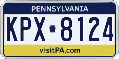 PA license plate KPX8124