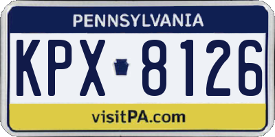 PA license plate KPX8126