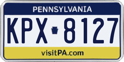 PA license plate KPX8127
