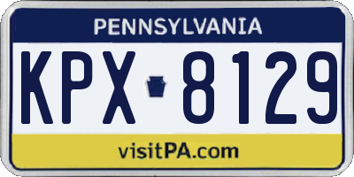 PA license plate KPX8129