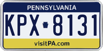 PA license plate KPX8131