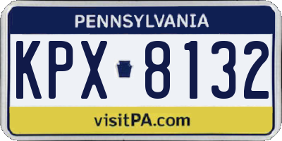 PA license plate KPX8132