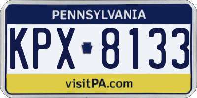 PA license plate KPX8133