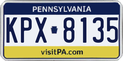PA license plate KPX8135