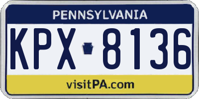 PA license plate KPX8136