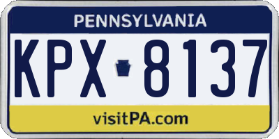 PA license plate KPX8137