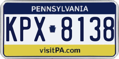 PA license plate KPX8138