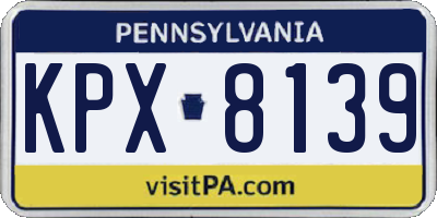PA license plate KPX8139