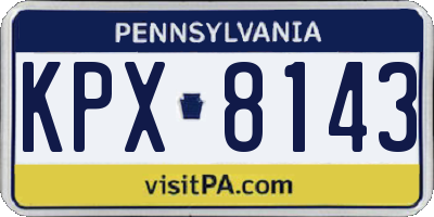 PA license plate KPX8143
