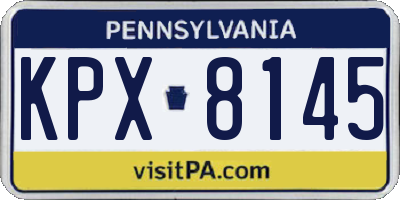 PA license plate KPX8145