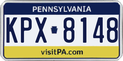 PA license plate KPX8148