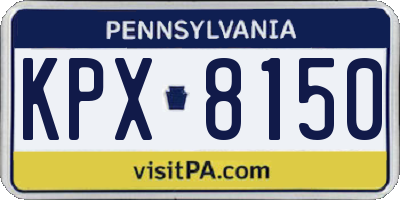 PA license plate KPX8150