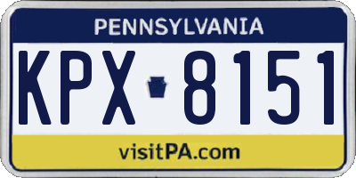 PA license plate KPX8151