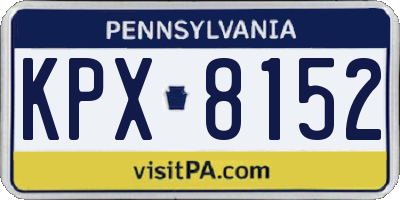 PA license plate KPX8152