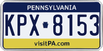PA license plate KPX8153