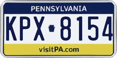 PA license plate KPX8154
