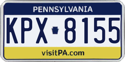 PA license plate KPX8155