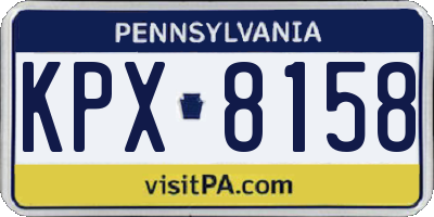 PA license plate KPX8158