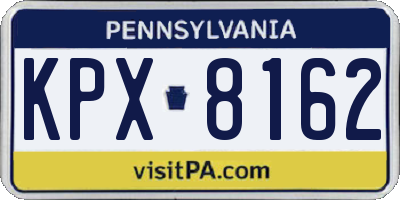 PA license plate KPX8162