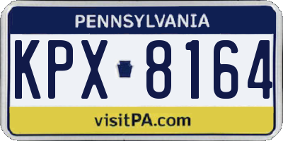 PA license plate KPX8164