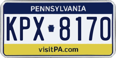 PA license plate KPX8170
