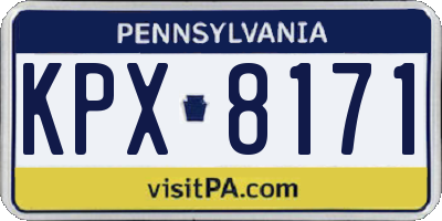 PA license plate KPX8171