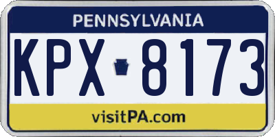 PA license plate KPX8173