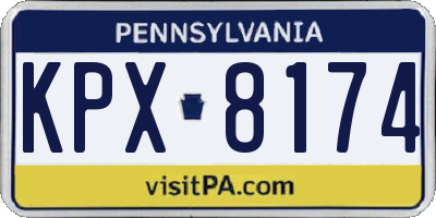 PA license plate KPX8174