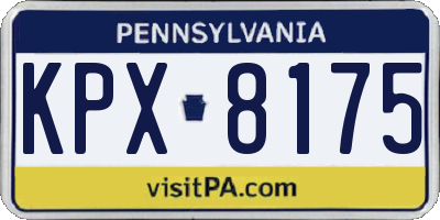 PA license plate KPX8175