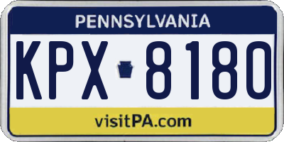 PA license plate KPX8180