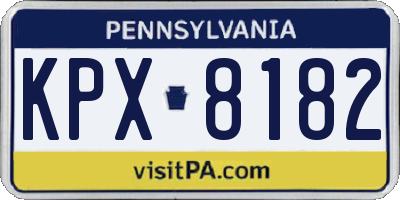 PA license plate KPX8182