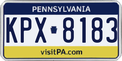 PA license plate KPX8183