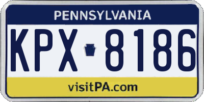 PA license plate KPX8186