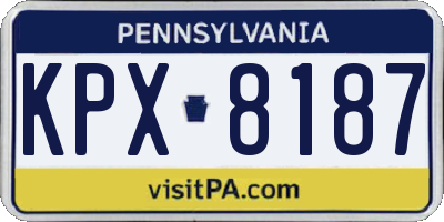 PA license plate KPX8187