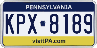 PA license plate KPX8189