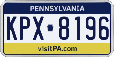 PA license plate KPX8196