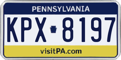 PA license plate KPX8197