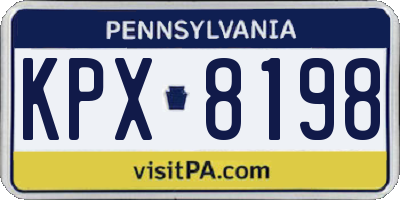 PA license plate KPX8198